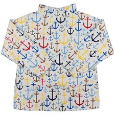 Newlyn Fisherman's Smock, New, Round Neck, Small, Anchor Print, with 3 pockets .