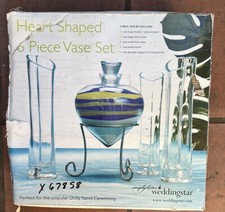 Unity Heart Shaped 6 Piece Sand Ceremony Vase Set by Weddingstar  NIB