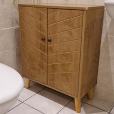 Vintage Style Side Cabinet Small Slim Storage Sideboard Kitchen Cupboard 2 Doors