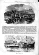 Old Antique Print 1847 Cricket