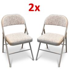FABRIC PADDING FOLDING CHAIR DELUXE STRONG METAL FRAME OFFICE WITH BACK REST NEW