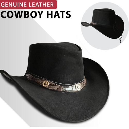 100 real leather cowboy hat - 100%,