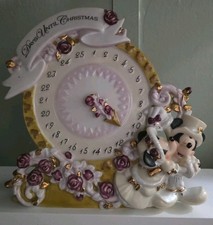 Disney Parks Mickey & Minnie Mouse Beautiful Ceramic DAYS UNTIL CHRISTMAS Clock