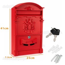 Large Vintage Letter Post Box Mailbox Lockable Wall Mount Outdoor Secure Mail UK