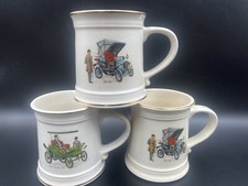 Liverpool Road Pottery Car Picture Cups X 3 - Read Description