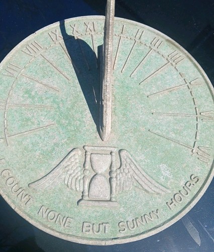 Vintage cast metal sundial - cast,