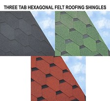 Hexagonal Felt Shingles | Felt Shingles | 2.42m2 | FREE NAILS | Shed Roofs