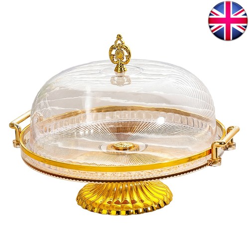 Plastic cake stand with dome - plastic,