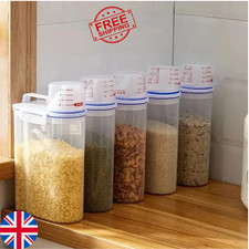 Rice Grain Storage Container Airtight Dispenser with Measuring Cup Kitchen Box