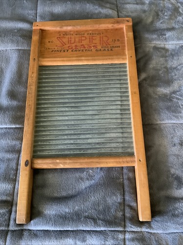 Vintage glass wash board - vintage, super