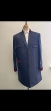 Navy with burgundy velvet 3 button teddy boy drape jacket edwardian 1950 40to52