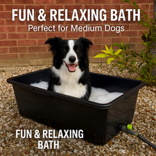 Dog Bath Tub 90L With Drain Plug Large Rectangular Plastic Pet Bath Container