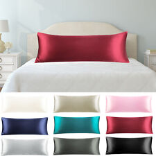 PiccoCasa Bolster Pillow Case Soft Silk Satin Body Pillow Cover 4.6ft/20x54inch