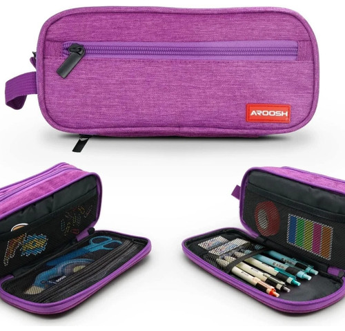 Purple pencil case - case, large