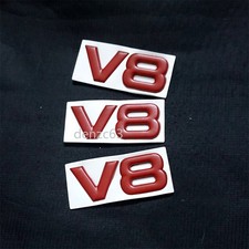 3x Red V8 Small Matte Metal