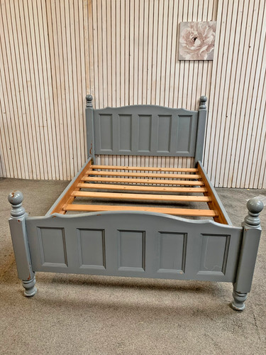 Pine double bed with - bed,