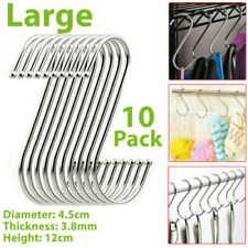 Stainless Steel S Hooks Kitchen Meat Pan Utensil Clothes Hanger Hanging 10X PCS