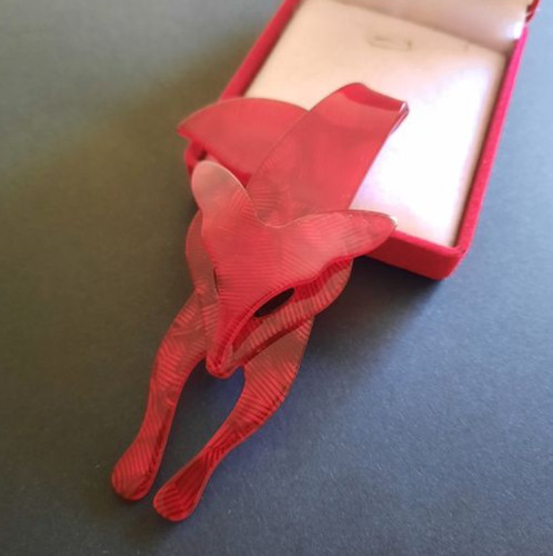 Red fox brooch acrylic pin - brooch,
