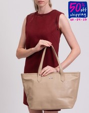 RRP€390 LA MARTINA Leather Tote Bag Large Logo Double Handles Zip Closure