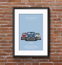 The Italian Job , Mini Coopers, 60s, British Film Art, A3 Art Print