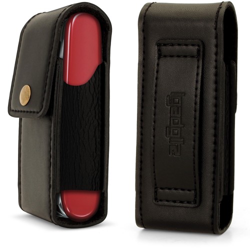 Black genuine leather pouch - genuine,