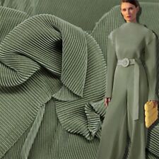 Fine Textured Accordion Plisse Silky Satin Fabric Pleated Frill Dress Material