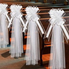 4Pcs Wedding Pew Bows Church