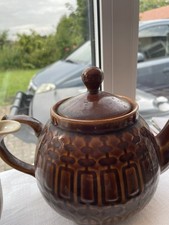 Pruszkow Polish Ceramic Glazed Brown  Teapot vintage 