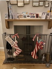 Handmade lockable Clear Powder-Coated Cast Iron Fire guard. Fits Cottage Firepla