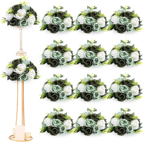 Pcs forest green silk - 12,