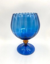 Blue Glass Brandy Balloon Vase