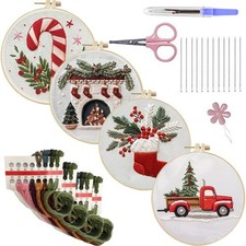 With Embroidery Hoop Christmas Embroidery Kit  Embroidery Beginners
