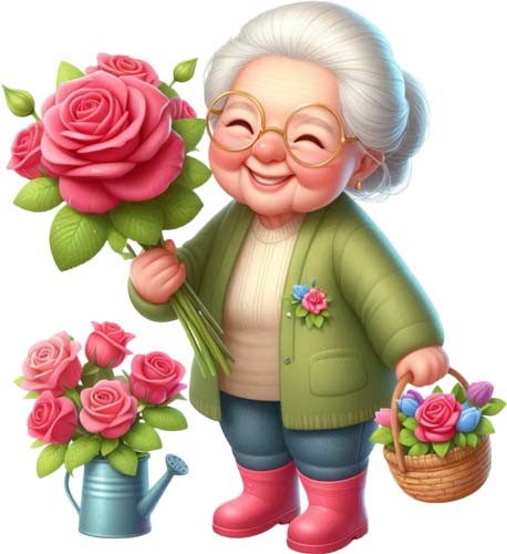 Colourful grandma rose wall - grandma,
