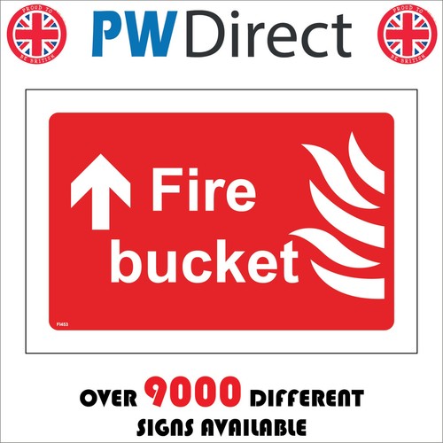 Sign fire bucket left arrow - left,