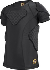 Padded Compression Rib Back Protector for 9-11 year old T-Shirt in Size Large