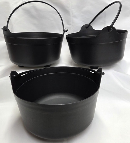Black plastic cauldron - plastic,