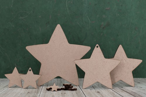 Wooden mdf star shape craft - wooden, shape,
