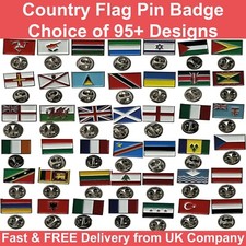 Country Flag Pin Badge Metal