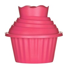 3Pc Hot Pink Giant Cupcake Set Non Stick Silicone Kitchen Cooking Baking Accesso