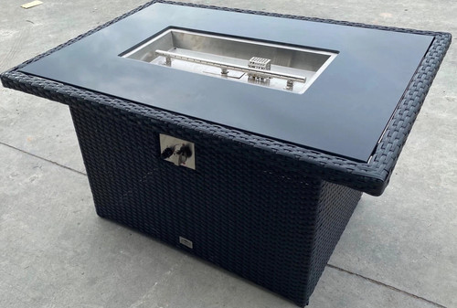 Rattan gas firepit - fire, pit