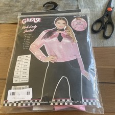 Pink Ladies Jacket Official 50s Grease Fancy Dress 1950s Womens Adults Costume 