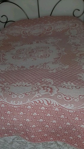 Vintage woven pink white - woven,