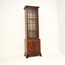 Antique Georgian Style Slim Mahogany Bookcase