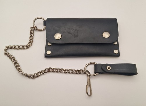 Biker chain leather wallet - chain,