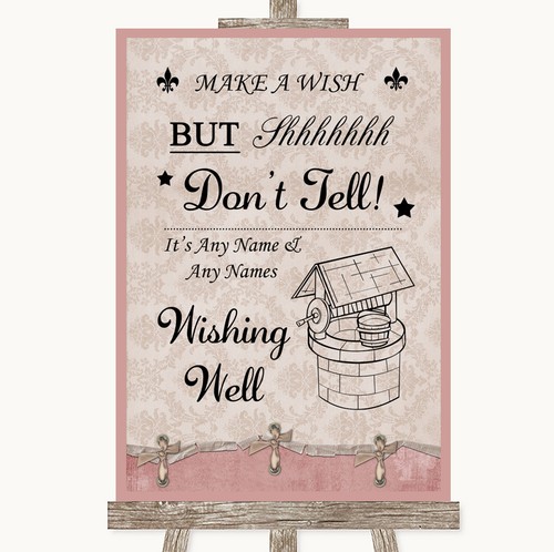Pink shabby chic wishing well - pink,