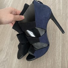 Zara Open Toe Suede Heels UK5