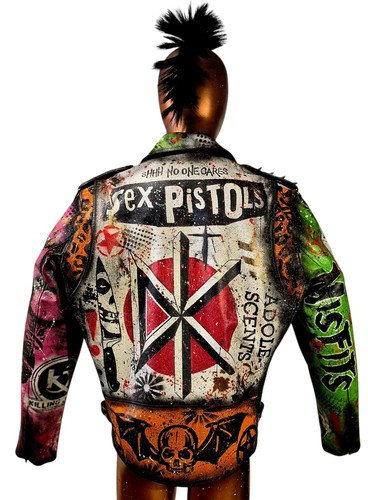 Vintage leather hand painted - leather,