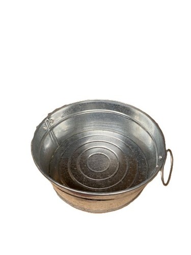 20x8cm round galvanised tub - round,