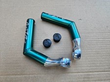 Vintage 90s Angled Onza Mountain Bike Bar Ends Aluminum 5.5" Long Green