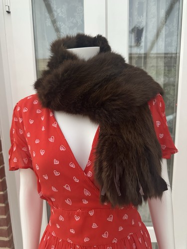 Vintage real brown fox fur - fox,